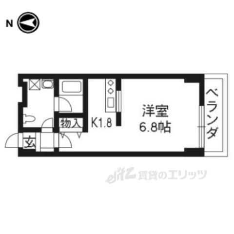 恵比須荘(1K/2階)の間取り写真