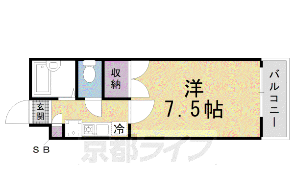 エクセル桃山(1K/2階)の間取り写真