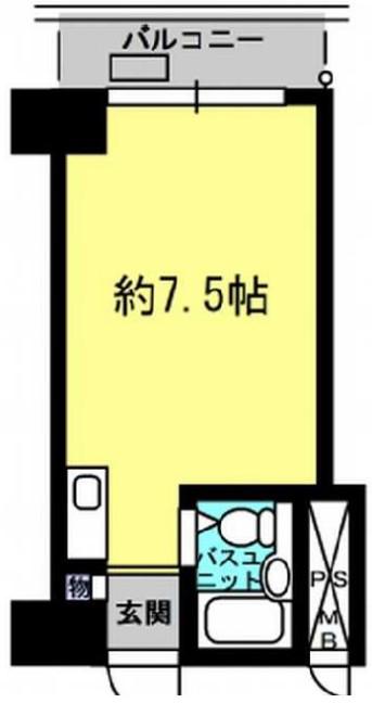 東京ビュック中銀(ワンルーム/15階)の間取り写真