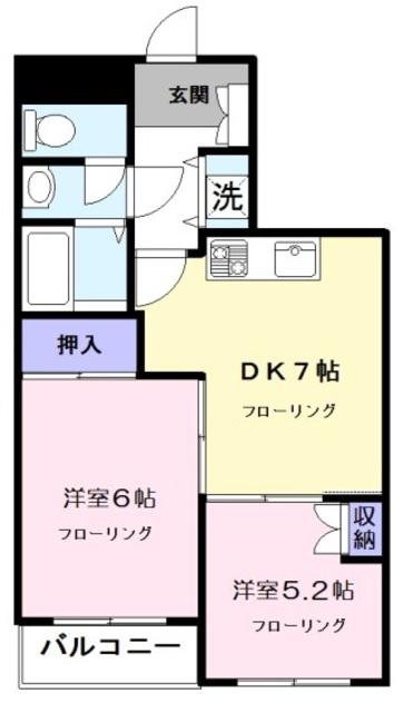 マックヒルズ(2DK/4階)の間取り写真