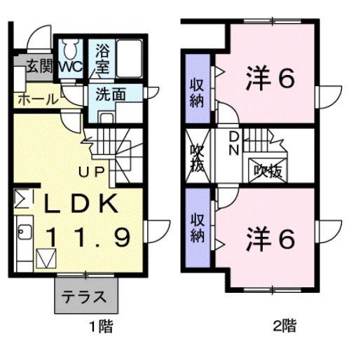 メゾンファミーリエ(2LDK/1階)の間取り写真