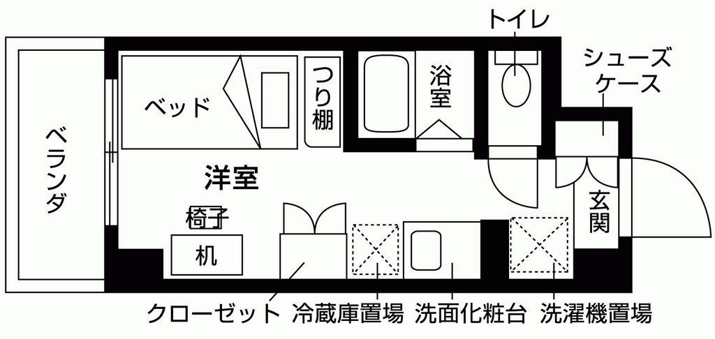 プライマルD三鷹(ワンルーム/3階)の間取り写真