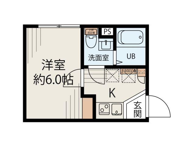 S-TERRACE 元住吉(1K/1階)の間取り写真