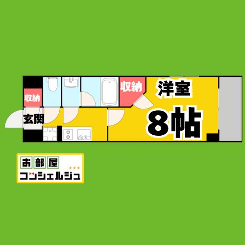 ザ・パークハビオ名古屋松原(1K/10階)の間取り写真