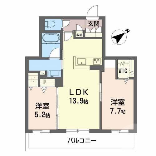 シャーメゾンステージ春日(2LDK/3階)の間取り写真