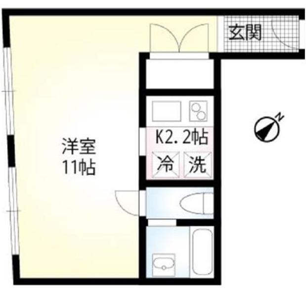 DUO COURT 大井(1K/2階)の間取り写真