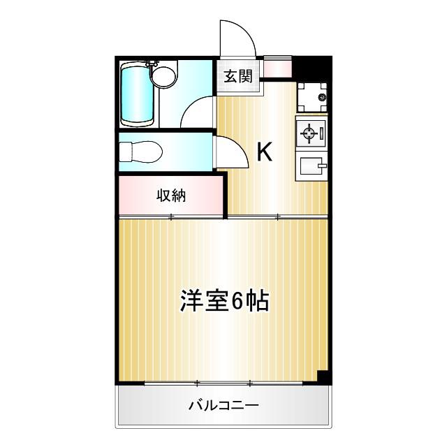 メイプルハイツ(1K/1階)の間取り写真