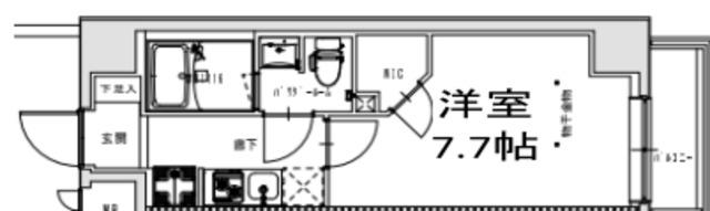 S-RESIDENCE王子TERCERA(1K/7階)の間取り写真