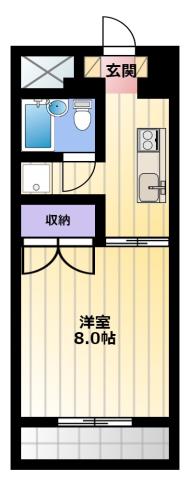 サンヒルズ佐鳴台(1K/1階)の間取り写真