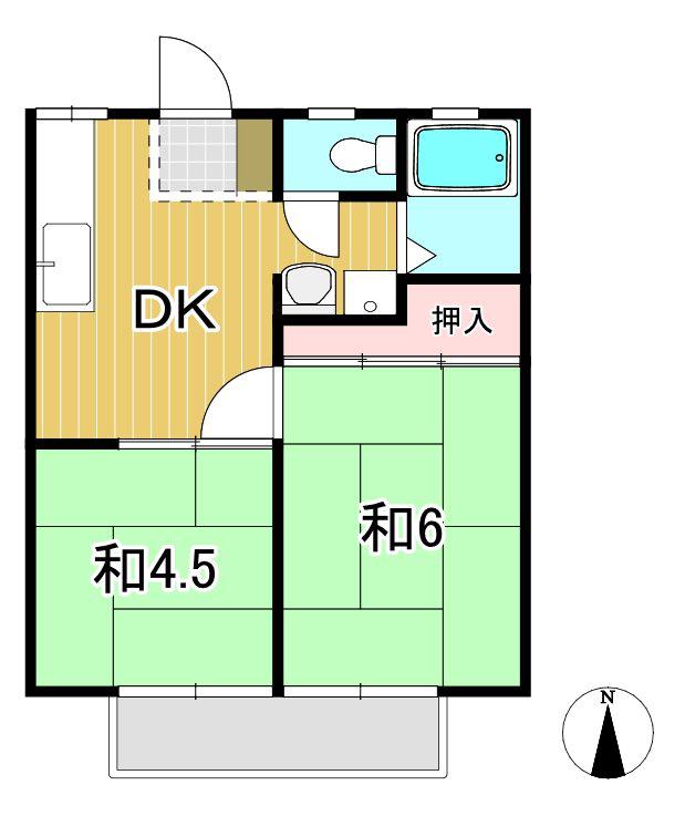 南ハイツ(2DK/1階)の間取り写真