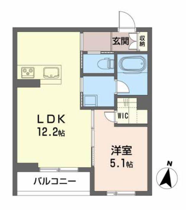 シャーメゾンアムール(1LDK/1階)の間取り写真
