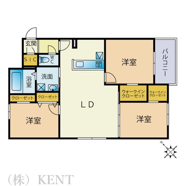 PORTE-BONHEURIIポルトボヌールII(3LDK/2階)の間取り写真