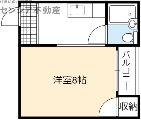 メゾンフェニックス(1K/2階)の間取り写真