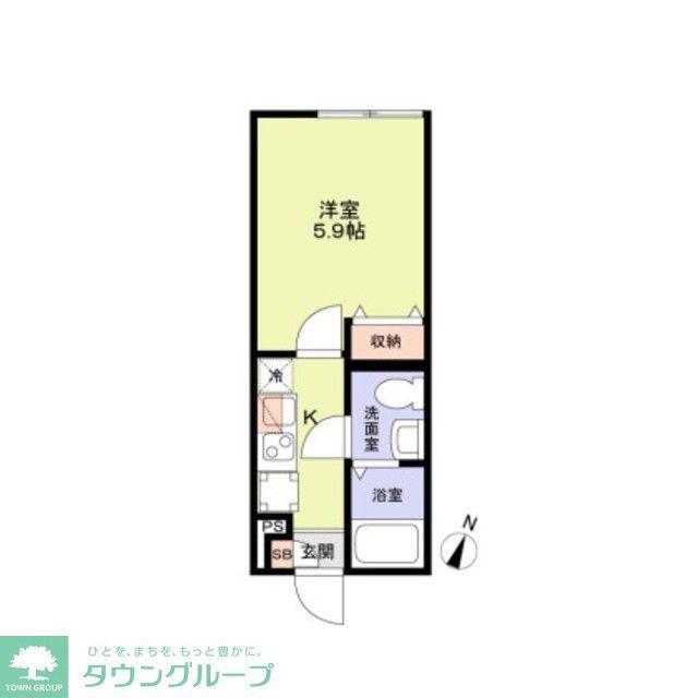 ブランノワール小岩(1K/1階)の間取り写真