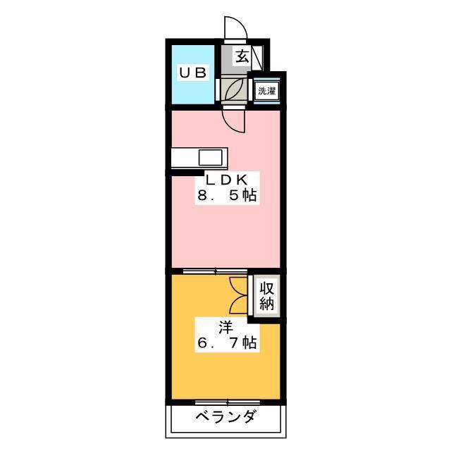 ローズマンション(1LDK/3階)の間取り写真
