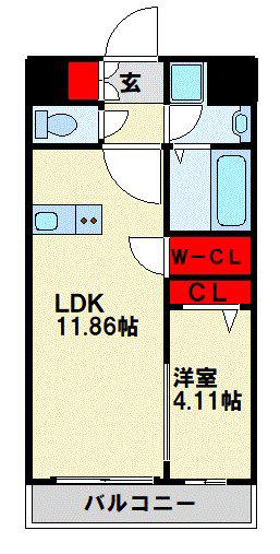 LEGENDTSUTSUI(1LDK/7階)の間取り写真