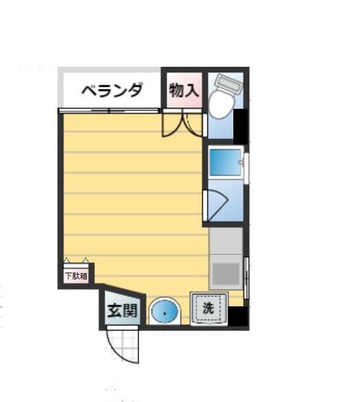 パームマンション南(ワンルーム/2階)の間取り写真