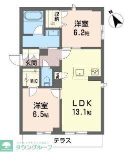 エスバイヤマセ(2LDK/2階)の間取り写真