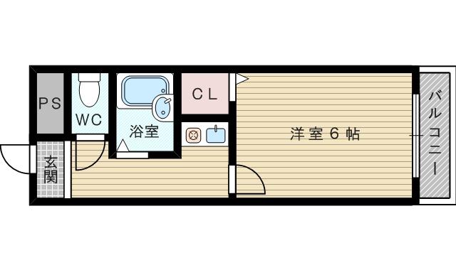 エミネンスヨシムラ(1K/4階)の間取り写真