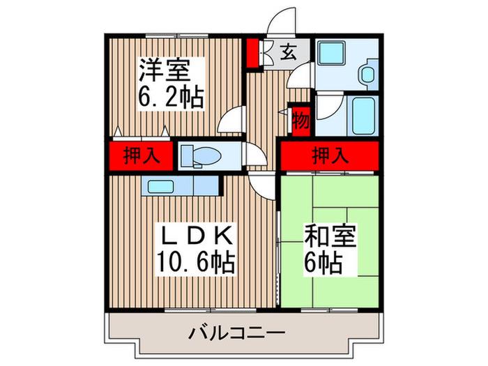 サン・フォレ(2LDK/3階)の間取り写真