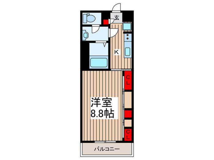 リブリ・朝霞(1K/2階)の間取り写真