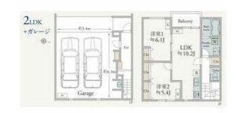 MOTO GARAGE(2LDK/2階)の間取り写真