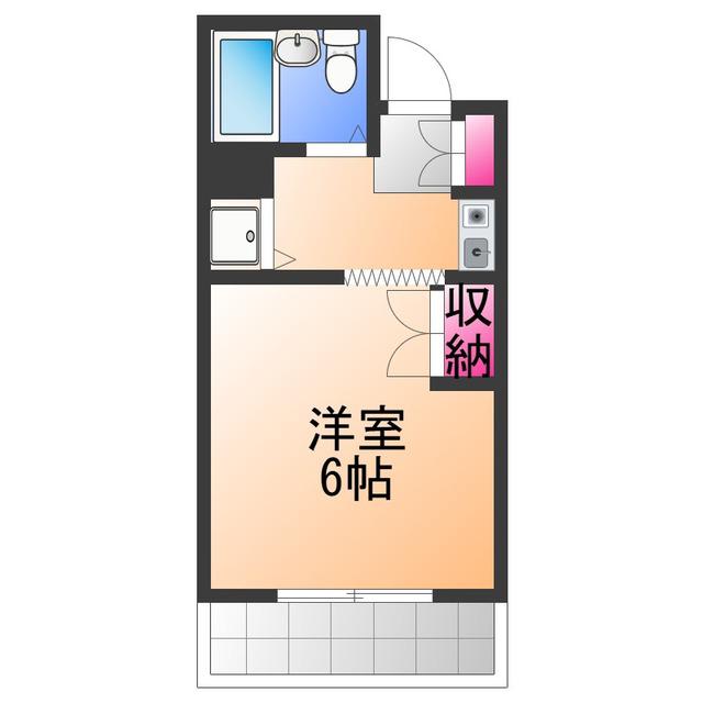 ジョイフル岸和田(1K/3階)の間取り写真