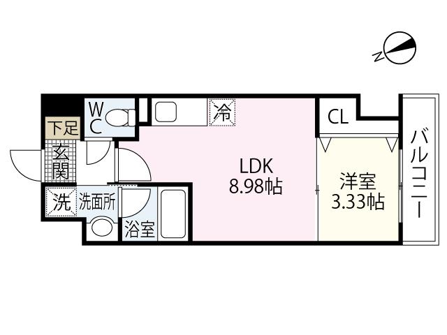 エネピア舟入(1LDK/3階)の間取り写真