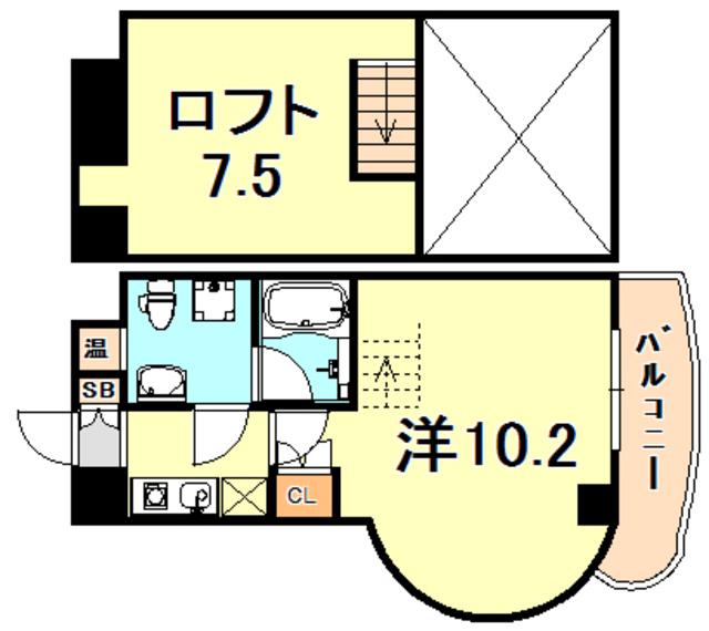 FORYOU神戸・灘(1K/9階)の間取り写真