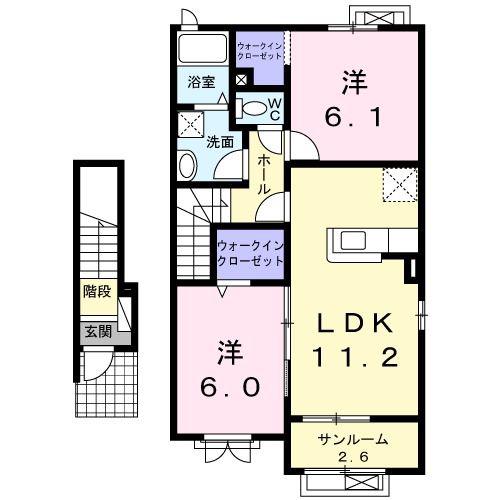 アルドーレ I(2LDK/2階)の間取り写真