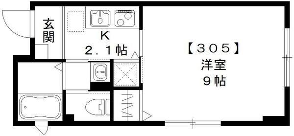 TAIKOUビル(1K/3階)の間取り写真