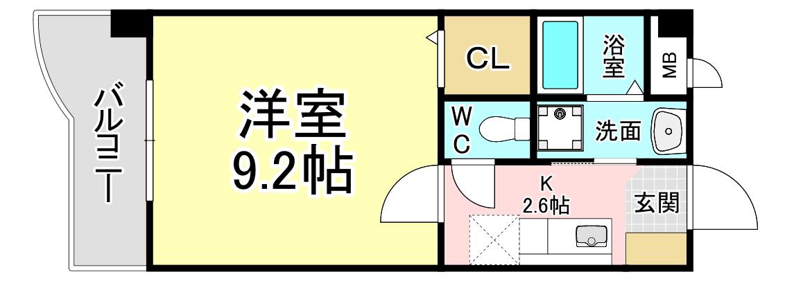 フレンテ二島(1K/2階)の間取り写真