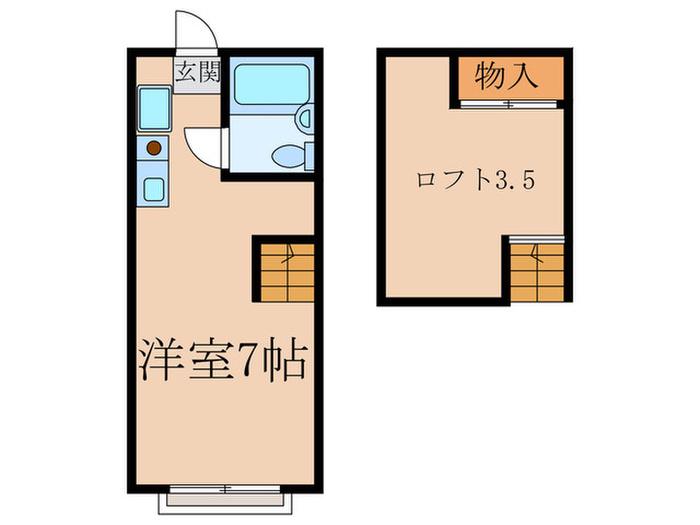 グリーンパーク中目黒(ワンルーム/1階)の間取り写真