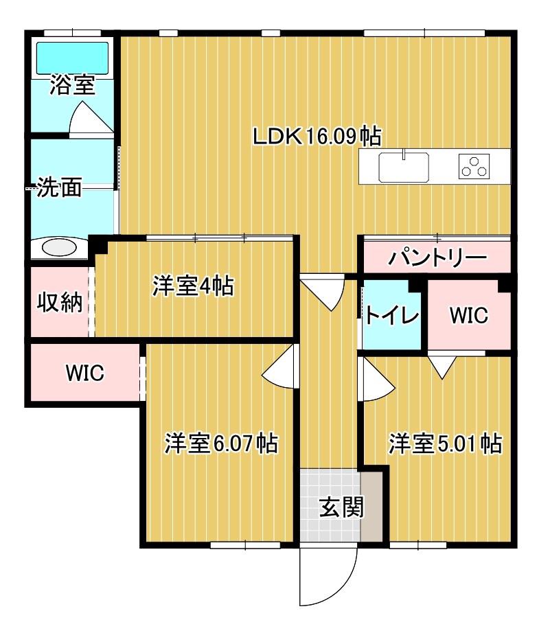 リヴィエール長府シーサイドヴィラ(3LDK/2階)の間取り写真