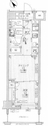 日神デュオステージ三ノ輪(1DK/2階)の間取り写真