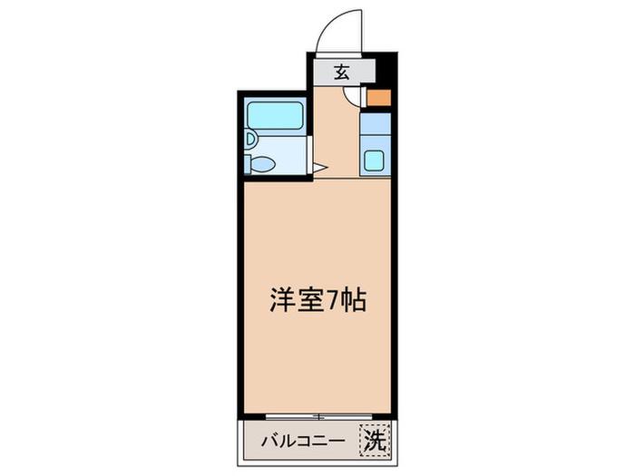 コープ渡辺(ワンルーム/4階)の間取り写真