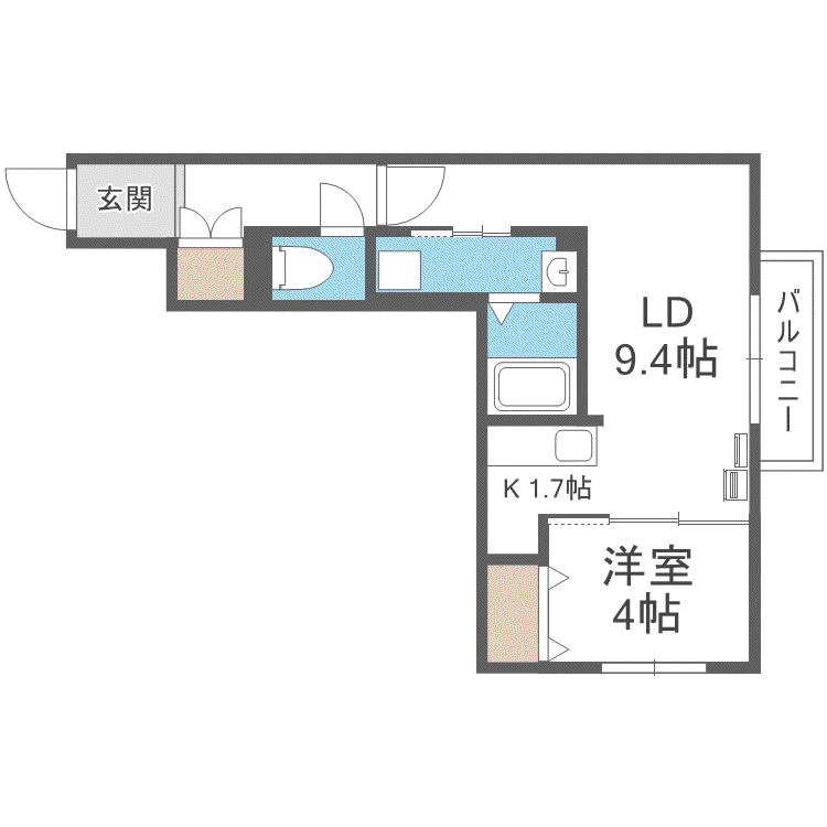 THE RESIDENCE 南平岸(1LDK/2階)の間取り写真