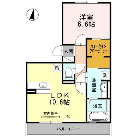 イーストハイム(1LDK/3階)の間取り写真
