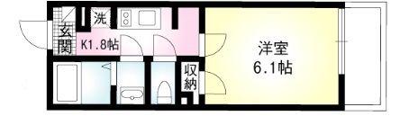 コンフォート桜木(1K/2階)の間取り写真