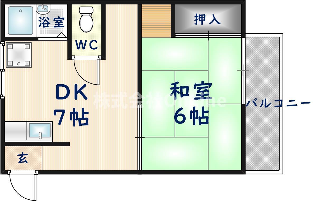 宮田文化(1DK/1階)の間取り写真
