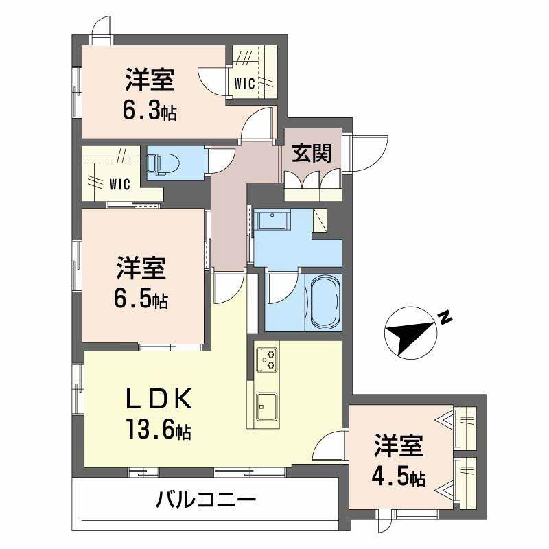 プレシア浜寺(3LDK/2階)の間取り写真
