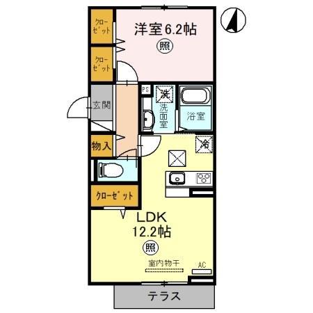 PRIMAVERA(1LDK/1階)の間取り写真