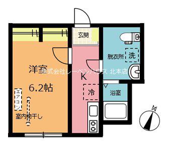 サルパーレ鴻巣本町(1K/3階)の間取り写真
