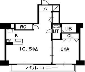 S-FORT南郷通(1LDK/8階)の間取り写真