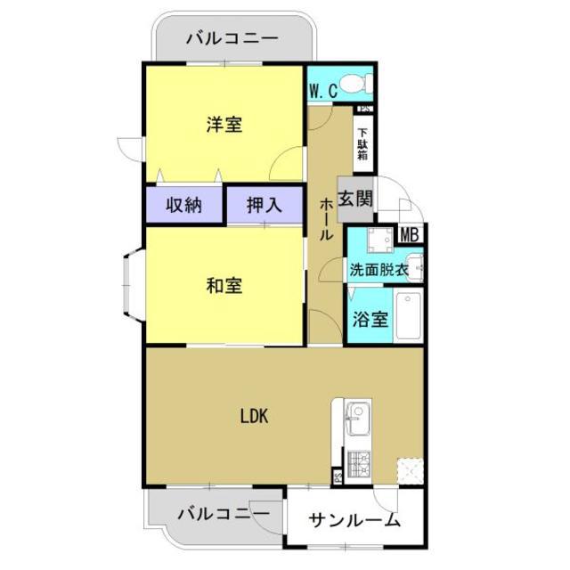 フローレンス堀切(2LDK/2階)の間取り写真