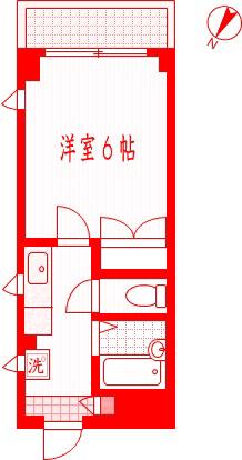 ディアコート青木(1K/3階)の間取り写真
