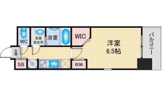 パルティール庄内通(1K/5階)の間取り写真