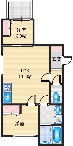 フォレ下穂積2丁目(2LDK/2階)の間取り写真