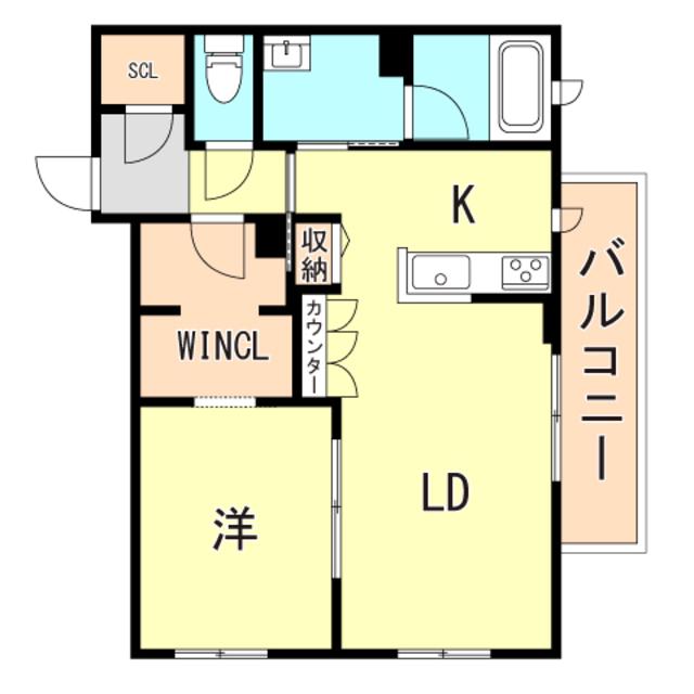 CASA MONO(1LDK/2階)の間取り写真