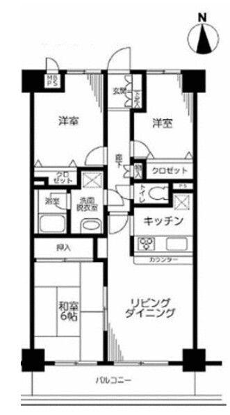 日神パレステージ山手西(3LDK/6階)の間取り写真
